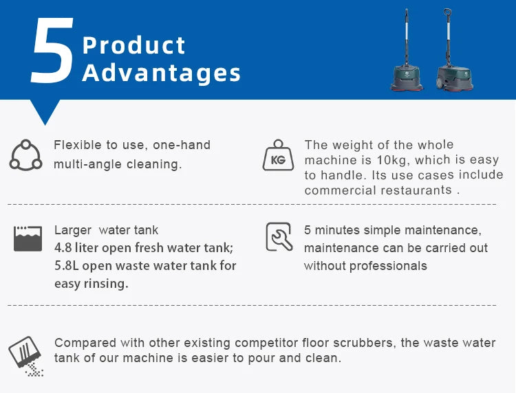 Best price CleanHorse electric mini automatic steering commercial floor scrubber polisher dryer