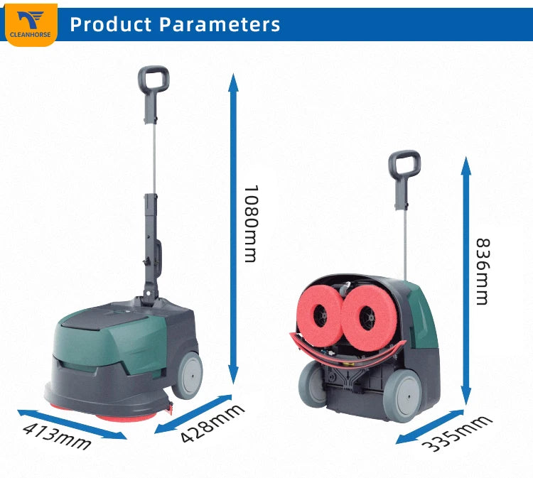 Best price CleanHorse electric mini automatic steering commercial floor scrubber polisher dryer