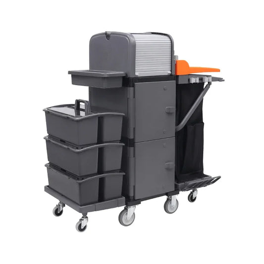 VADE Luxury Housekeeping Trolley | Silent Waterless Hotel Service Cart
