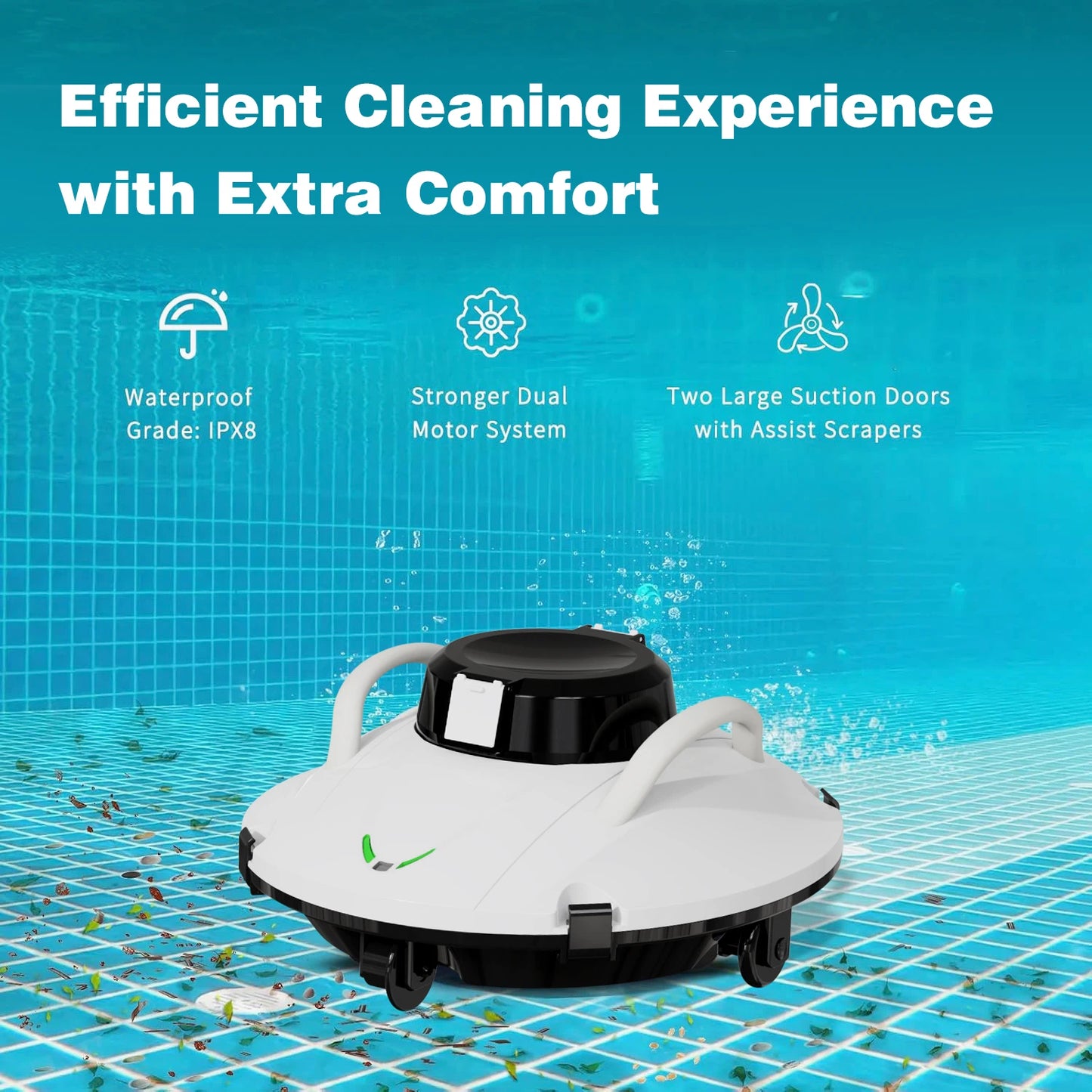 VADE pool robot demonstrating cleaning performance